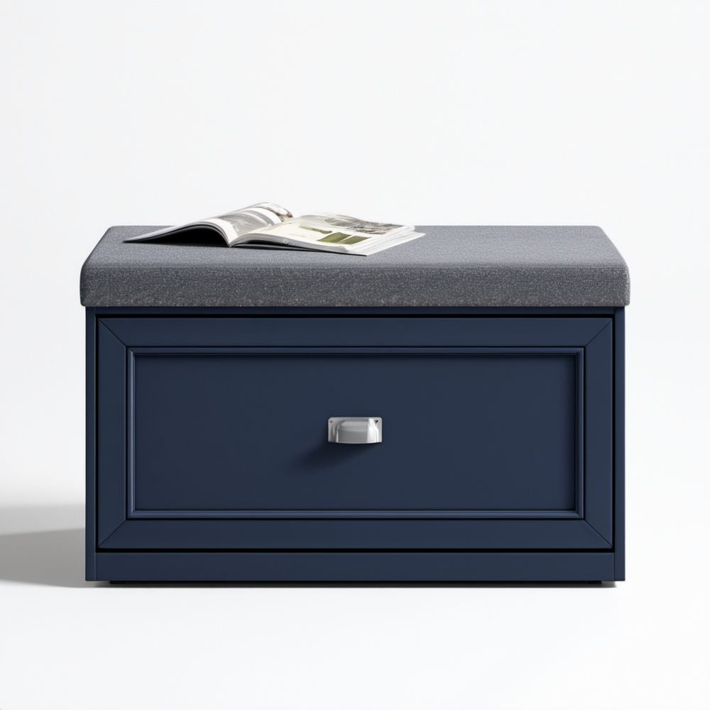 Granatowa szafka na buty z siedziskiem MDF 80 × 35 × 48 cm