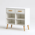 Biała szafka na buty MDF z 2 szufladami i 4 otwartymi komorami, 90 x 35 x 90 cm